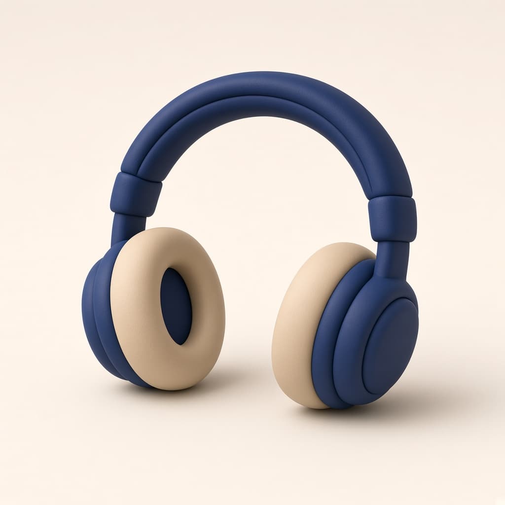 Sculpted clay headset representing technical support